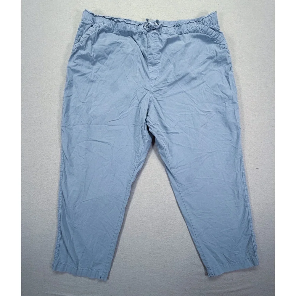 Sonoma Womens Pants Relaxed Light Blue Drawstring Elastic Waist 2X